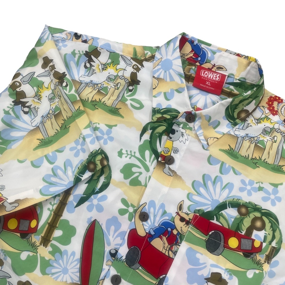 Lowes Australia XL New Tags Short Sleeve Tropical Polyester‎ Pockets Button Down